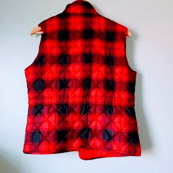 Vintage St. John's Bay Black and Red Puffer Sleeveless Zipper Jacket - Picture 5 of 6